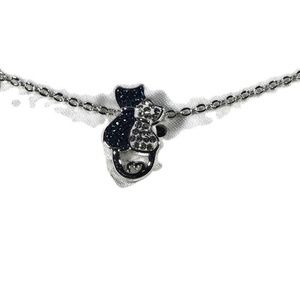 Genuine Crystal Necklace Two Cats Pendant Necklace